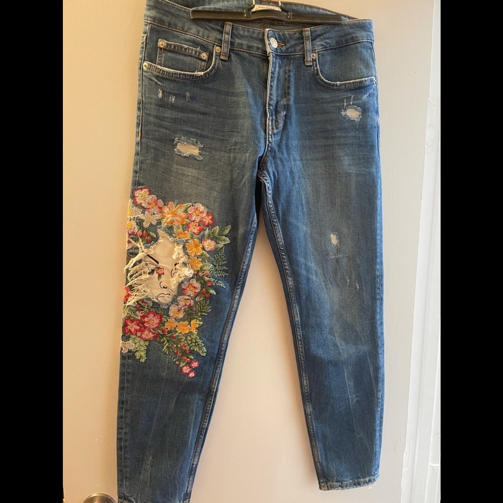 Zara Embroidery Jeans